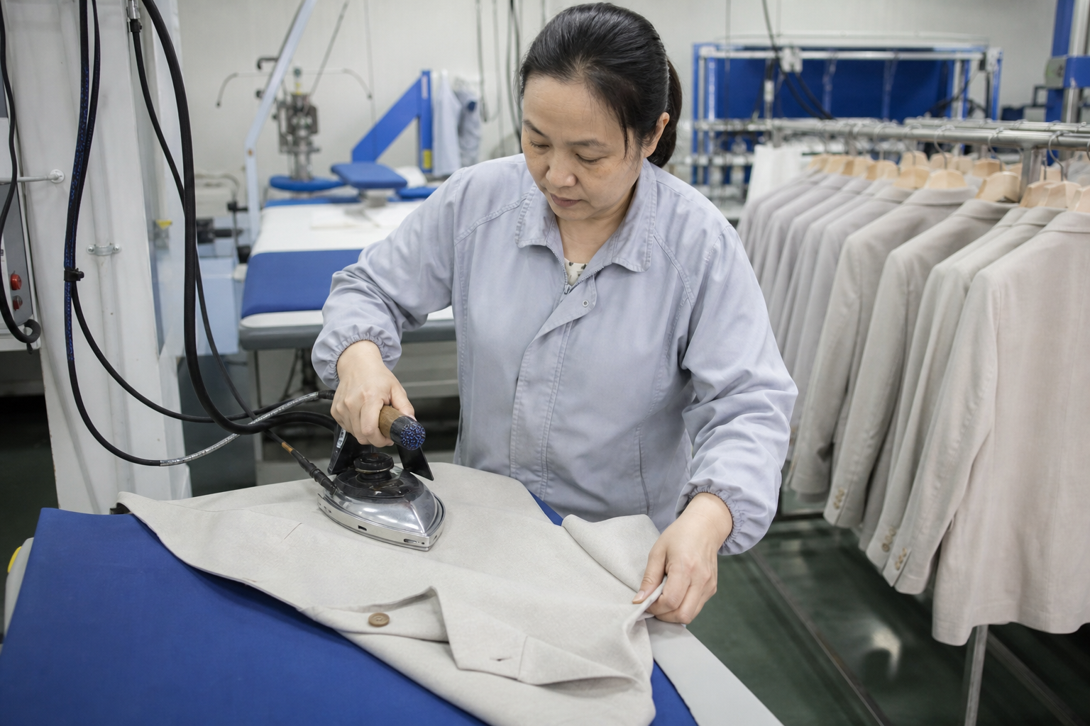 Garment finishing workshop visual concept