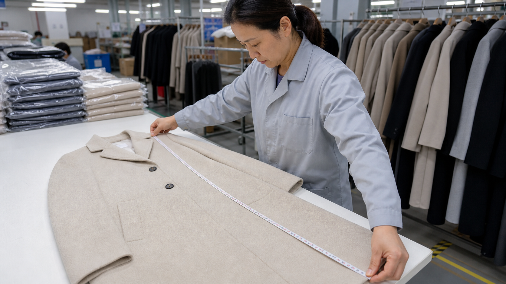 Realistic garment quality inspection visual concept